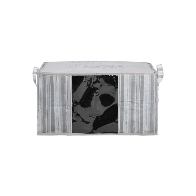 STORAGE CASE NON WOVEN 60x45x35cm WITH WINDOW IVORY