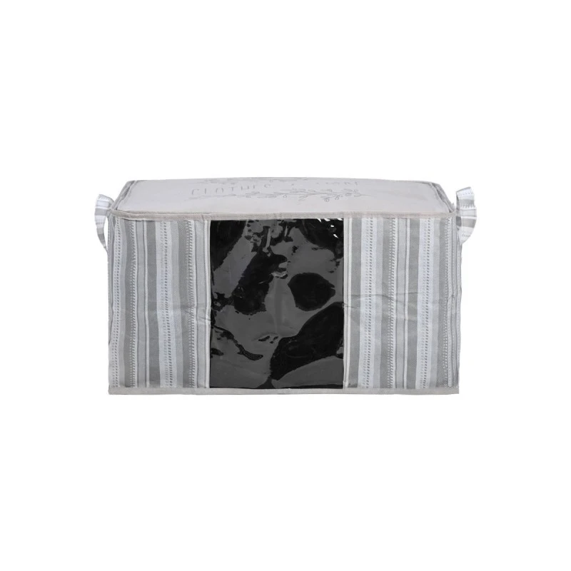 ESTIA ΘΗΚΗ ΑΠΟΘΗΚΕΥΣΗΣ NON WOVEN ΥΦΑΣΜΑΤΙΝΗ 60x45x35cm ΜΕ ΠΑΡΑΘΥΡΟ IVORY