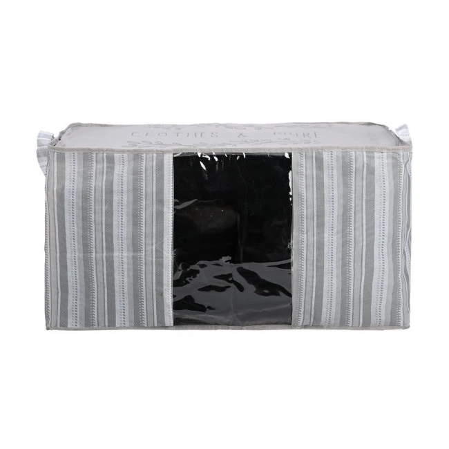 STORAGE CASE NON WOVEN 50x40x30cm WITH WINDOW IVORY