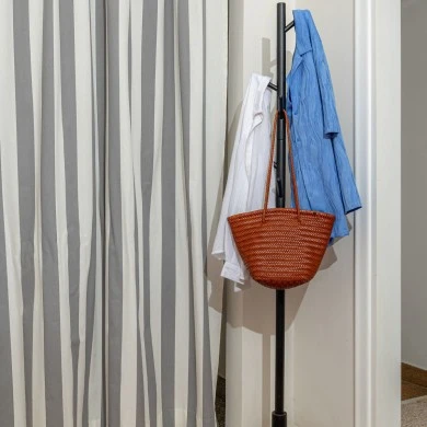 COAT RACK 8 HOOKS WOODEN BLACK