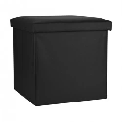 STOOL CUBE LEATHER WITH STORAGE SPACE BLACK STOOL CUBE LEATHER WITH STORAGE SPACE BLACK