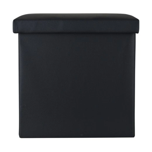 ESTIA ΣΚΑΜΠΟ CUBE LEATHER ΜΕ ΑΠΟΘΗΚΕΥΤΙΚΟ ΧΩΡΟ ΜΑΥΡΟ