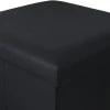STOOL CUBE LEATHER WITH STORAGE SPACE BLACK