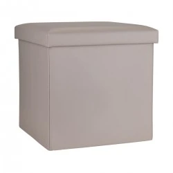 STOOL CUBE LEATHER WITH STORAGE SPACE TAUPE STOOL CUBE LEATHER WITH STORAGE SPACE TAUPE