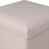 STOOL CUBE LEATHER WITH STORAGE SPACE TAUPE