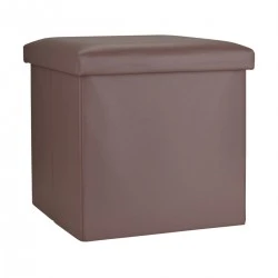 STOOL CUBE LEATHER WITH STORAGE SPACE BROWN STOOL CUBE LEATHER WITH STORAGE SPACE BROWN