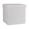 STOOL CUBE TEDDY WITH STORAGE SPACE WHITE