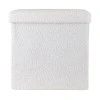 STOOL CUBE TEDDY WITH STORAGE SPACE WHITE