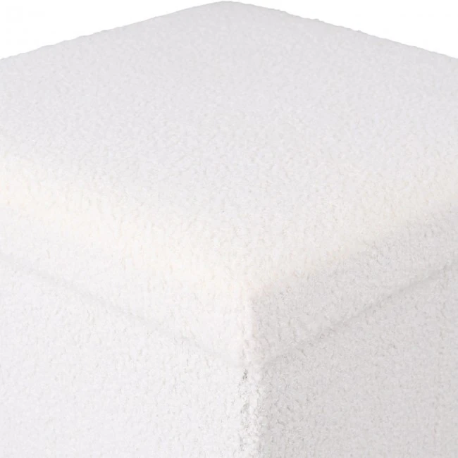 STOOL CUBE TEDDY WITH STORAGE SPACE WHITE