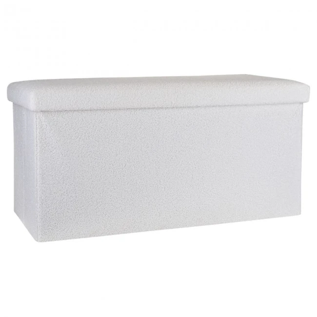 ESTIA ΣΚΑΜΠΟ CUBE TEDDY ΜΕ ΑΠΟΘΗΚΕΥΤΙΚΟ ΧΩΡΟ 76Χ38cm ΛΕΥΚΟ