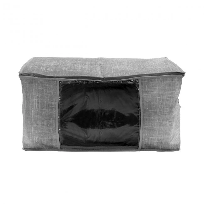STORAGE ZIP BOX GREY NON WOVEN 60x45x30cm