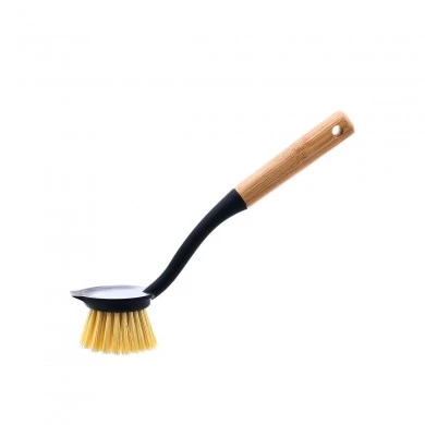 DISH HAND BRUSH BAMBOO ESSENTIALS BLACK ROUND