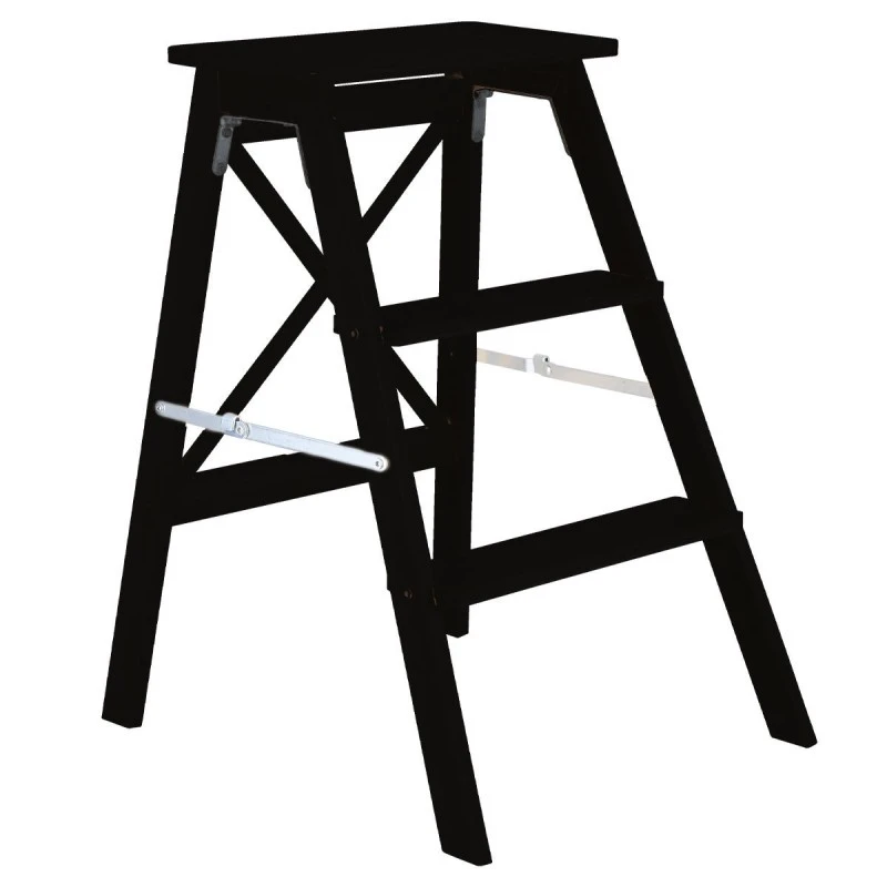 STEP LADDER BAMBOO ESSENTIALS WITH 3 SEPS BLACK