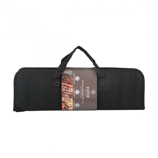 BARBEQUE TOOLS WITH ANTI-THERMAL HANDLE &amp; CARRY-ON CASE SET OF 5 PCS