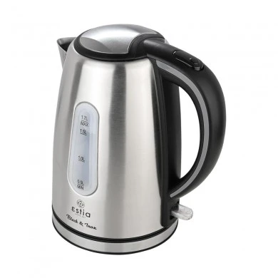 KETTLE BLACK &amp; INOX STAINLESS STEEL 2200w 1.7lt