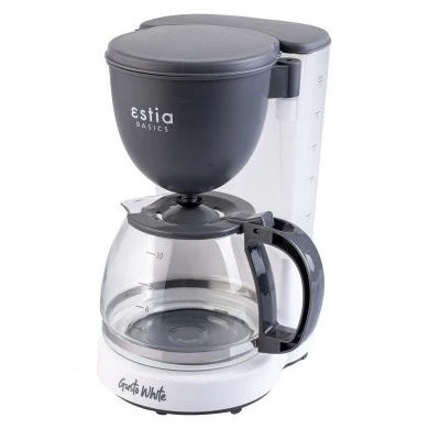 COFFEE MAKER GUSTO WHITE PLASTIC 750w WITH GLASS JUG 1.25lt