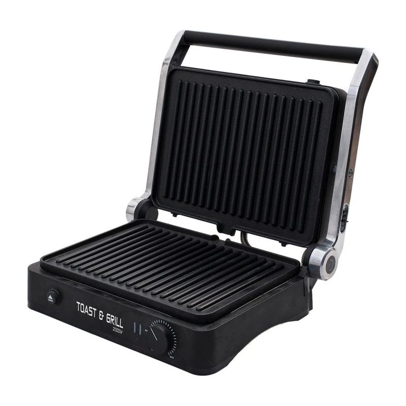 ESTIA ΣΑΝΤΟΥΙΤΣΙΕΡΑ ΓΚΡΙΛΙΕΡΑ TOAST &amp; GRILL 4 ΘΕΣΕΩΝ 2000w ΜΕ ΑΠΟΣΠΩΜΕΝΕΣ ΠΛΑΚΕΣ &amp; ΘΕΡΜΟΣΤΑΤΗ