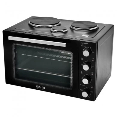 ELECTRIC KITCHEN OVEN COMPACT COOKER 3250W 48lt WITH 3 HOT PLATES &amp; FAN