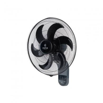 WALL FAN BOW 45cm 75w BLACK WITH REMOTE CONTROL