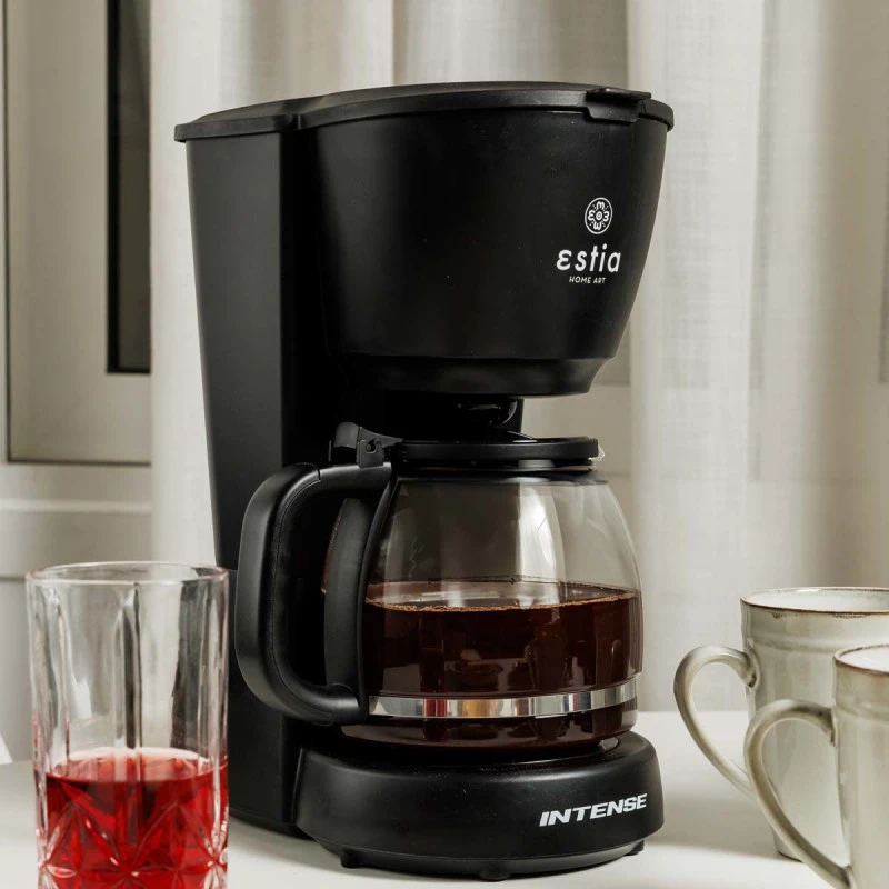 COFFEE MAKER INTENCE PLASTIC 1000W WITH GLASS JUG 1.25lt MATTE
