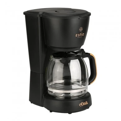 COFFEE MAKER OAK PLASTIC 1000W WITH GLASS JUG 1.25lt BLACK