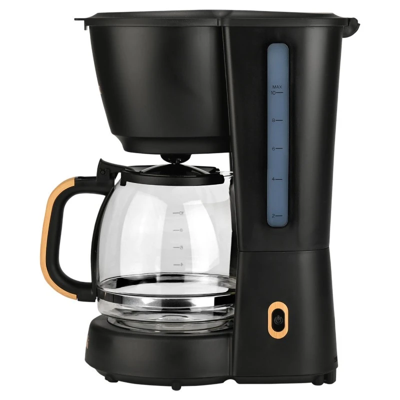 COFFEE MAKER OAK PLASTIC 1000W WITH GLASS JUG 1.25lt BLACK