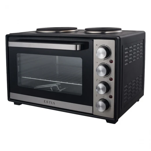 ESTIA ΗΛΕΚΤΡΙΚΟ ΦΟΥΡΝΑΚΙ MULTICOOK COMPACT 3600w 38lt ΜΕ 2 ΕΣΤΙΕΣ ΚΑΙ ΑΝΤΙΚΟΛΛΗΤΙΚΟ ΕΣΩΤΕΡΙΚΟ