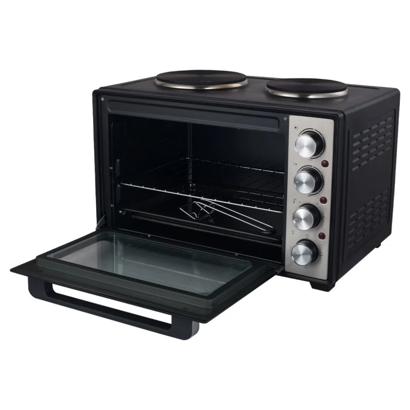 ELECTRIC KITCHEN OVEN MULTICOOK COMPACT 3600w 38lt WITH 2 HOT PLATES &amp; NON-STICK INTERIOR