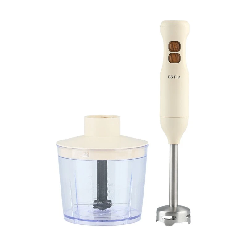ESTIA ΡΑΒΔΟΜΠΛΕΝΤΕΡ PURE CREAM 600W ΜΕ ΛΕΠΙΔΕΣ ΤΙΤΑΝΙΟΥ &amp; ΔΟΧΕΙΟ 500ml ΚΡΕΜ