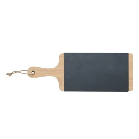 SERVING PLATE SLATE WITH WOODEN BASE 33x12cm