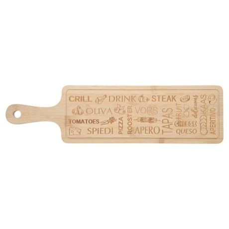 SERVING PLATE BAMBOO LASER DEISGN 44x12cm