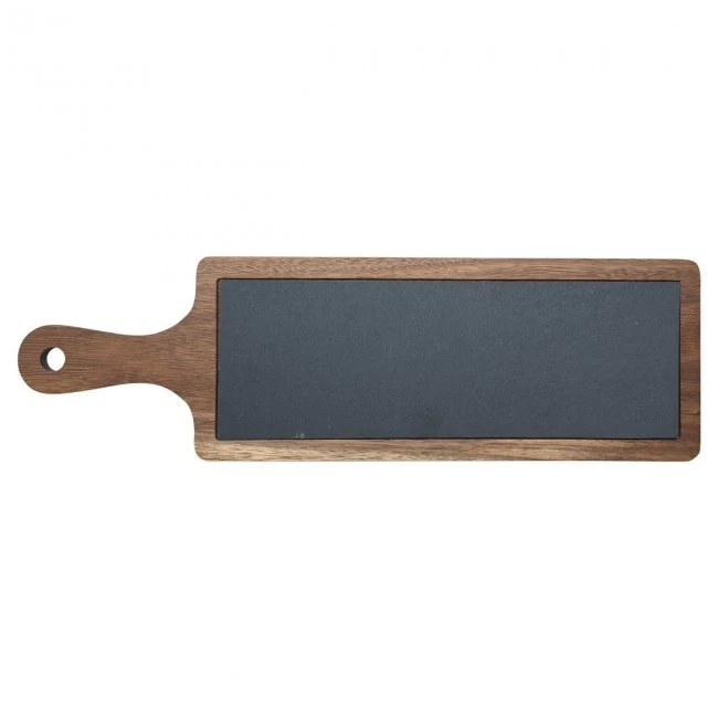 SERVING PLATE BAMBOO LASER DEISGN 44x12cm