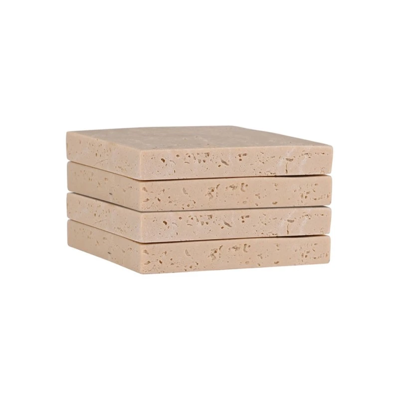 COASTERS TRAVERTINE 10x10cm SET OF 4PCS.
