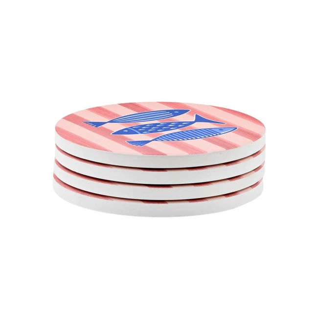 ESTIA ΣΟΥΒΕΡ PORTO PESCE ΚΕΡΑΜΙΚΟ Φ10.3cm ΣΕΤ 4 ΤΕΜ