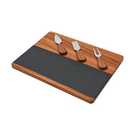 SET OF SERVING BOARD ALLURE 33x19x1.5cm WITH 3 KNIVES
