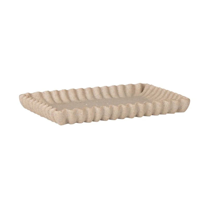 ESTIA ΔΙΣΚΟΣ ΟΡΘΟΓΩΝΙΟΣ NYRA RIB 28.4x18.3x3cm IVORY