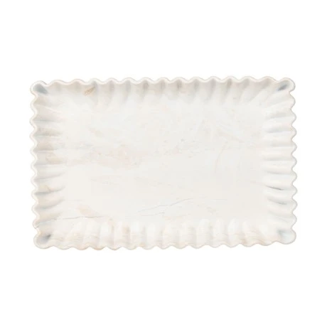 ESTIA ΔΙΣΚΟΣ ΟΡΘΩΓΩΝΙΟΣ NYRA ΜΕ ΕΦΕ ΜΑΡΜΑΡΟΥ 28x18x3cm IVORY