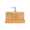 BATHROOM ACCESSORISEES BAMBOO ESSENTIAL WITH PLATE SET 3pc