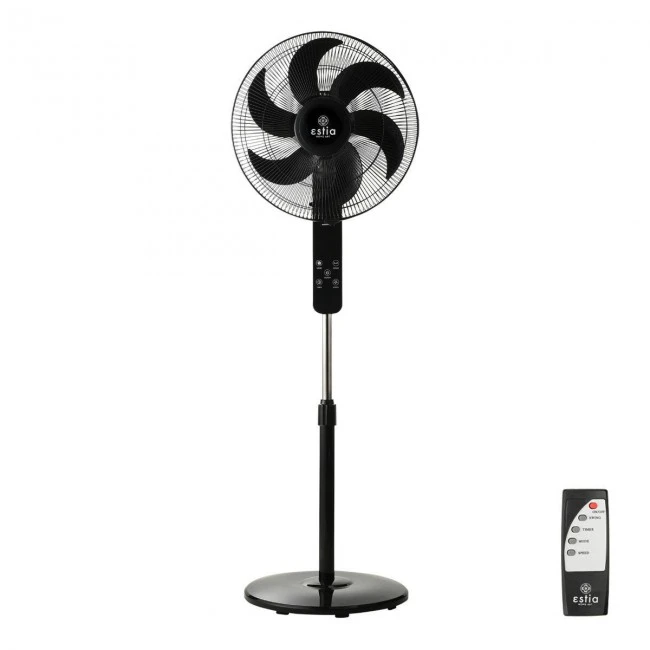 ESTIA ΑΝΕΜΙΣΤΗΡΑΣ ΣΤΑΝΤ ΕΠΙΔΑΠΕΔΙΟΣ BOW 40cm 60w ΜΑΥΡΟΣ ΜΕ ΤΗΛΕΧΕΙΡΙΣΤΗΡΙΟ