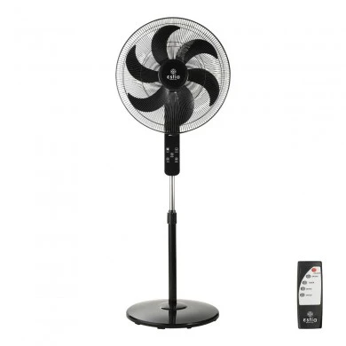 STAND FAN BOW 45cm 75w BLACK WITH REMOTE CONTROL