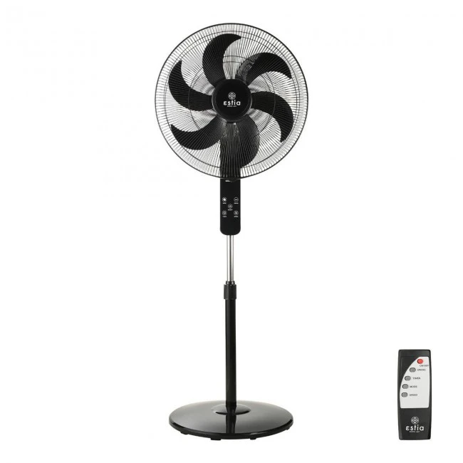 ESTIA ΑΝΕΜΙΣΤΗΡΑΣ ΣΤΑΝΤ ΕΠΙΔΑΠΕΔΙΟΣ BOW 45cm 75w ΜΑΥΡΟΣ ΜΕ ΤΗΛΕΧΕΙΡΙΣΤΗΡΙΟ