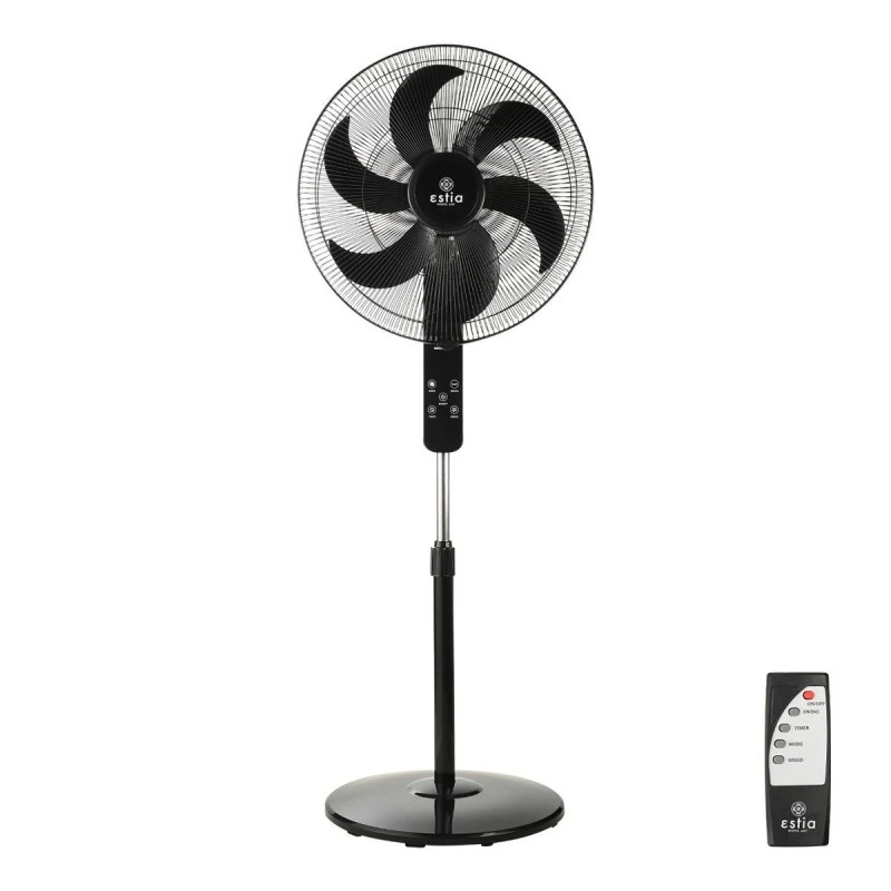 ESTIA ΑΝΕΜΙΣΤΗΡΑΣ ΣΤΑΝΤ ΕΠΙΔΑΠΕΔΙΟΣ BOW 45cm 75w ΜΑΥΡΟΣ ΜΕ ΤΗΛΕΧΕΙΡΙΣΤΗΡΙΟ