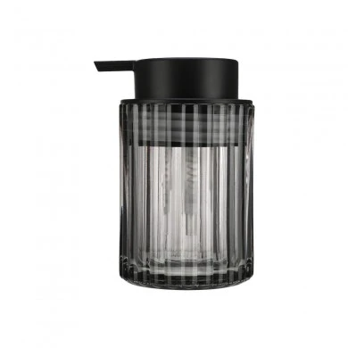 SOAP DISPENSER ALIVIO GLASS EMBOSSED 300ml 7.8x12.5cm BLACK