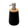 SOAP DISPENSER BAMBOO PORCELAIN 360ml BLACK