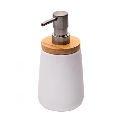 SOAP DISPENSER BAMBOO DOLOMITE 360ml WHITE