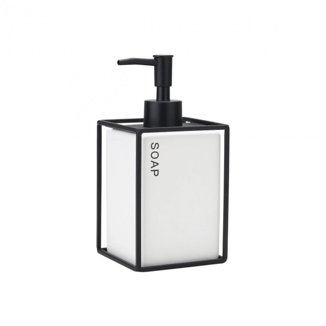 ESTIA ΑΝΤΛΙΑ ΣΑΠΟΥΝΙΟΥ CAGE 450ML ΚΕΡΑΜΙΚΗ ΛΕΥΚΗ ΜΕ ΜΕΤΑΛΛΙΚΟ ΠΛΑΙΣΙΟ