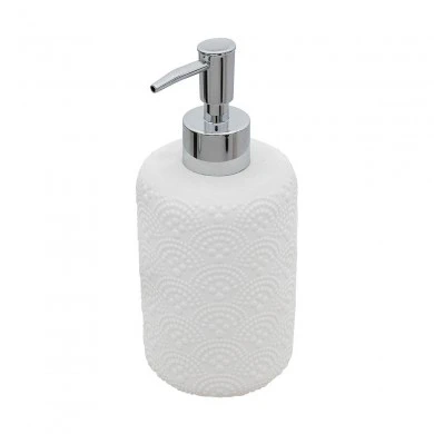 SOAP DISPENSER CLAY CERAMIC 500ml WHITE
