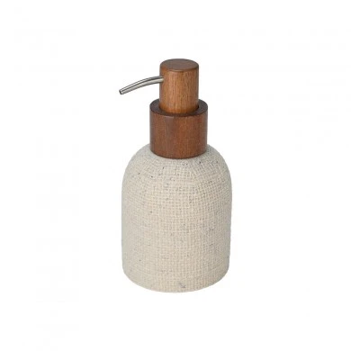 SOAP DISPENSER JUTE POLYRESIN BEIGE