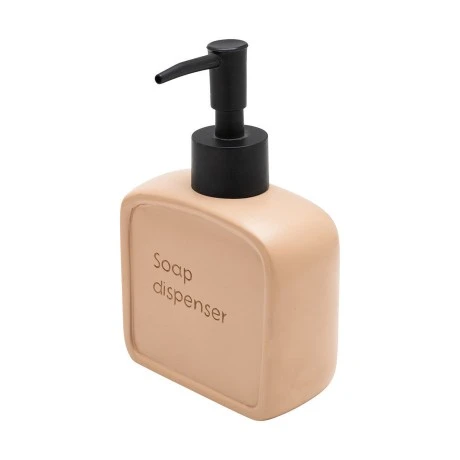 SOAP DISPENCER TEXT POLYRESIN BEIGE