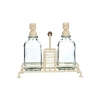 ESTIA ΔΟΧΕΙΑ ΥΓΡΟΥ ΠΙΑΤΩΝ ALLURE 2x300ml ΜΕ ΜΕΤΑΛΛΙΚΗ ΒΑΣΗ &amp; ΘΗΚΗ ΓΙΑ ΣΦΟΥΓΓΑΡΙ IVORY